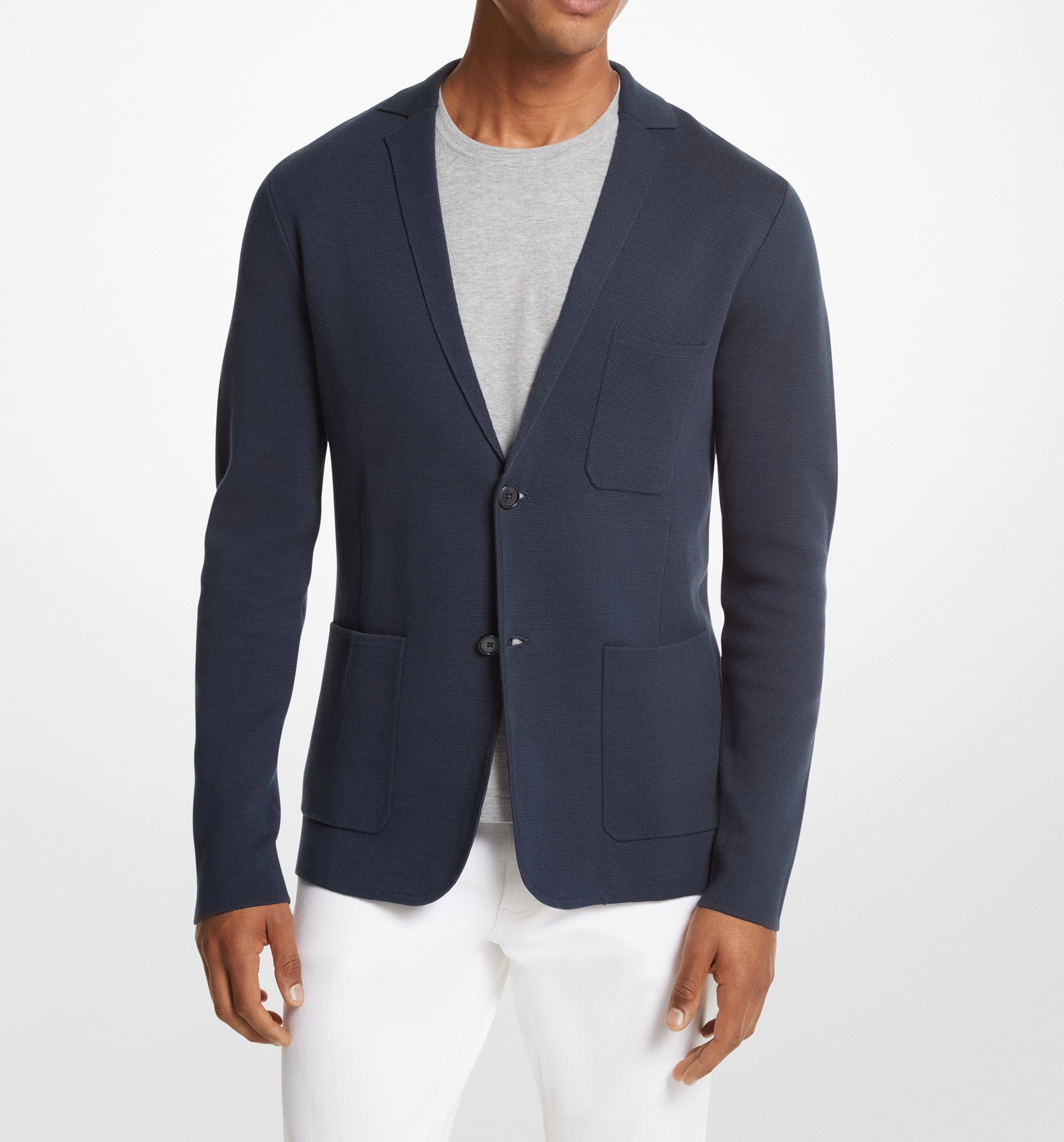 Cotton Knit Blazer Midnight Blue