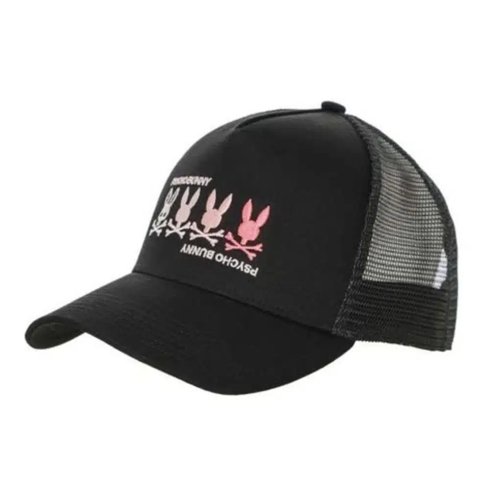 Oceania Embroided Black Trucker Hat - Black