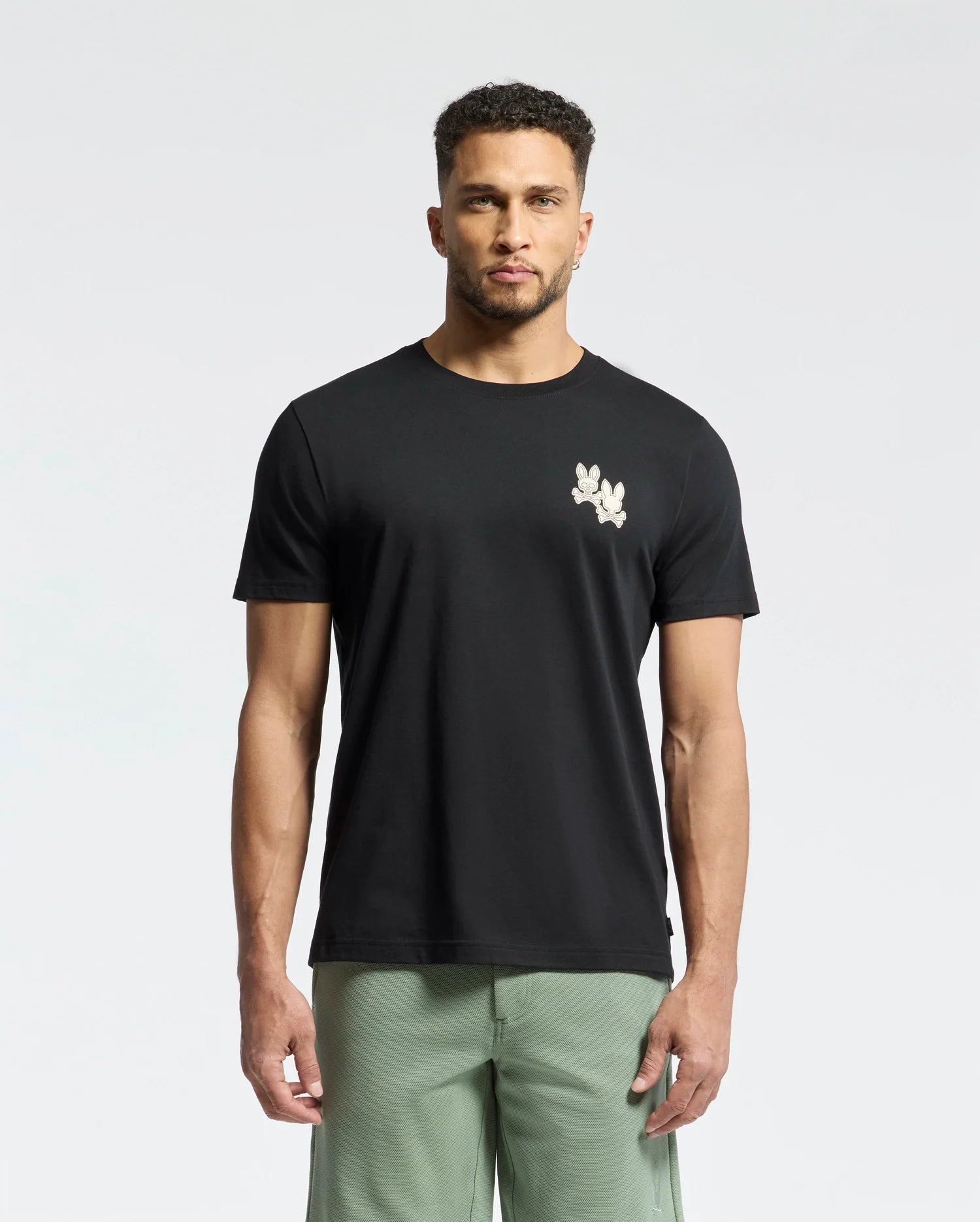 Mens Elliot Front Back Graphic Tee - Black
