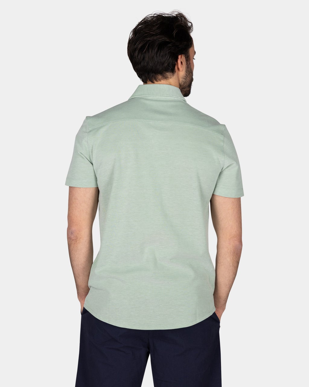 LIGHT GREEN SHIRT WITH SHORT SLEEVES