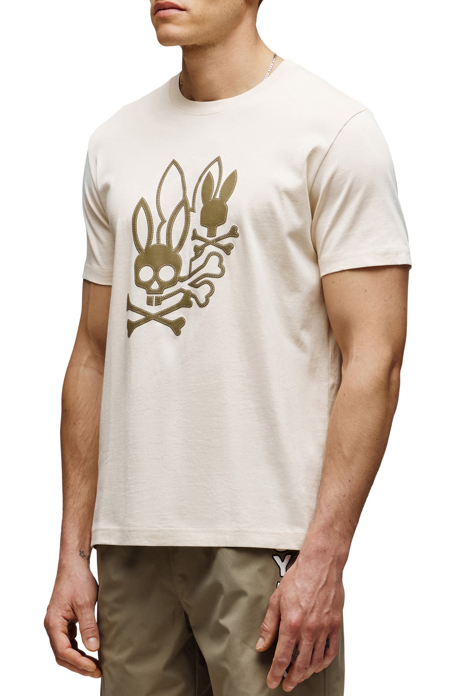 Mens Aussie Appliqué Graphic T-Shirt - White Cap Grey