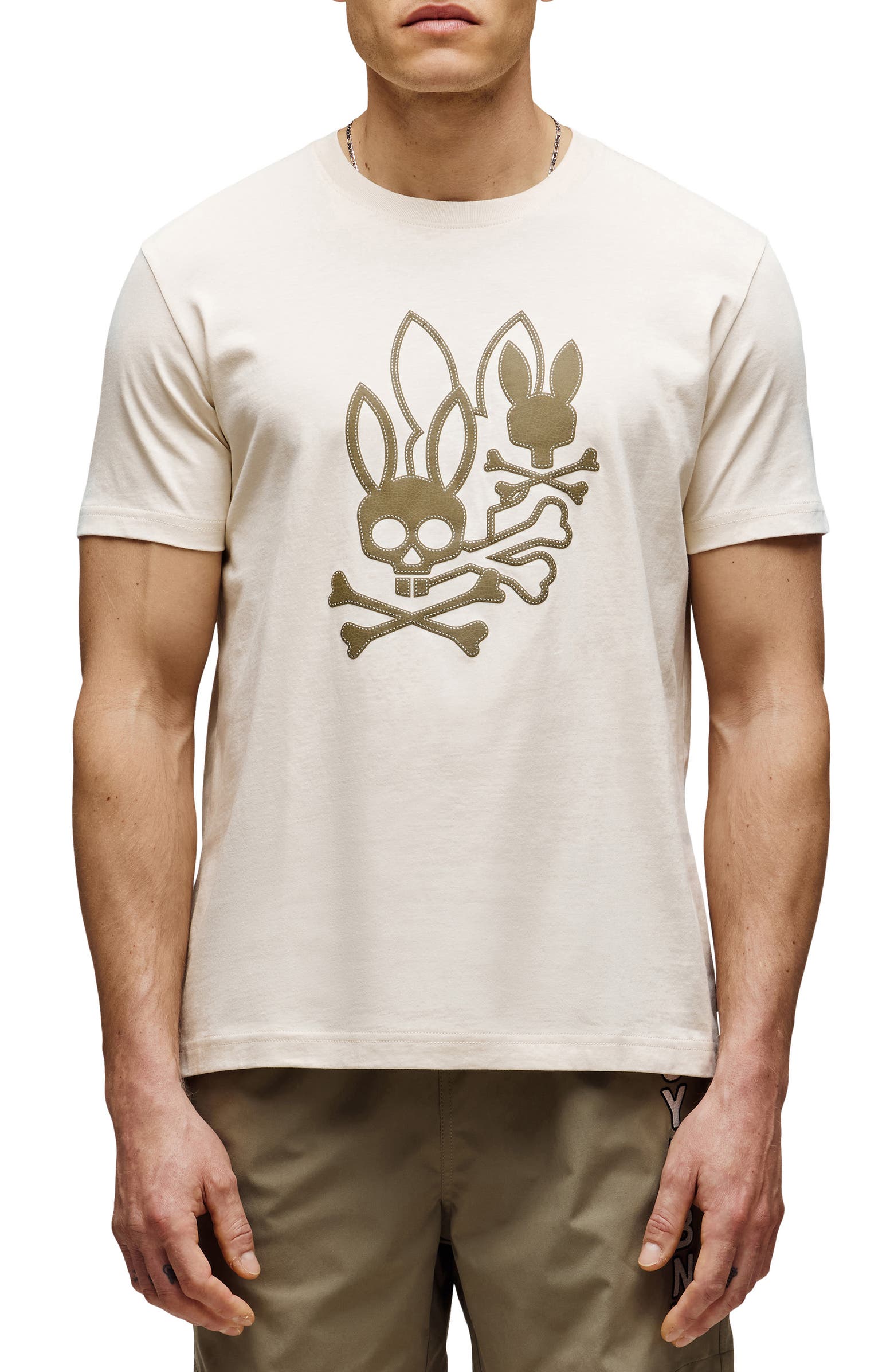 Mens Aussie Appliqué Graphic T-Shirt - White Cap Grey