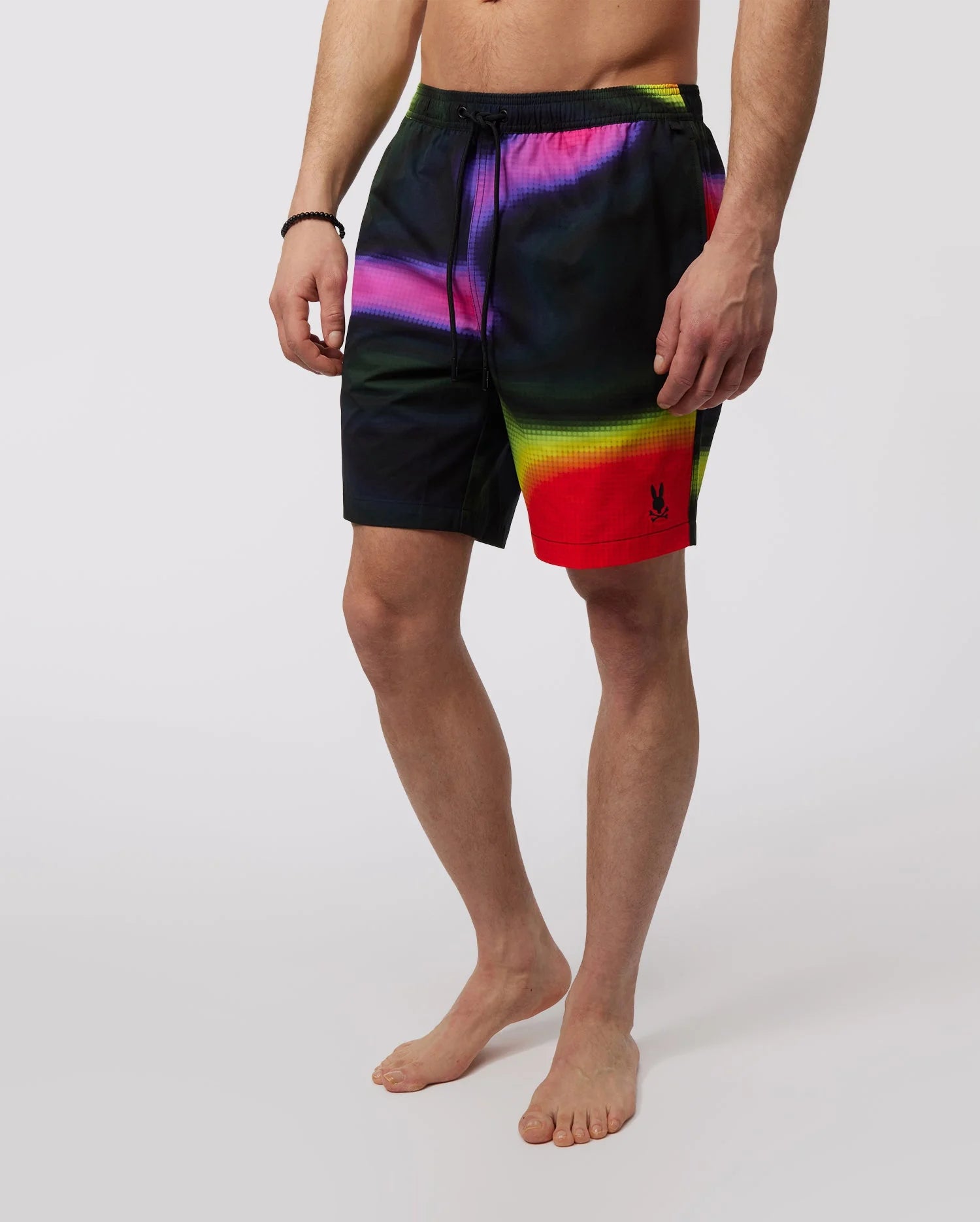 Sugar Land Long All Over Print Swim Trunks Black