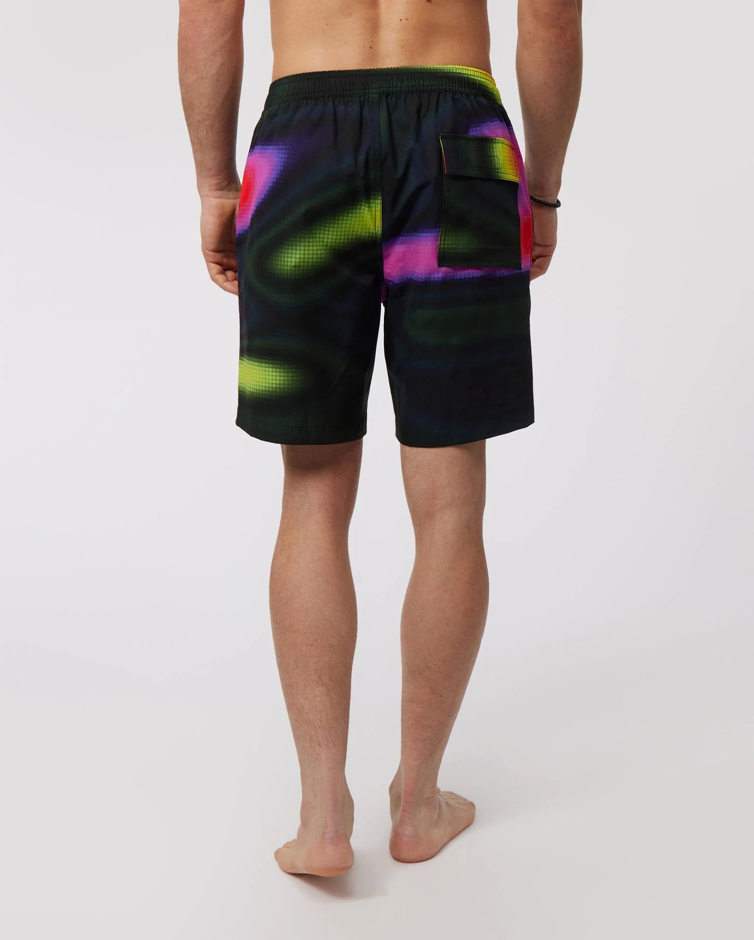 Sugar Land Long All Over Print Swim Trunks Black