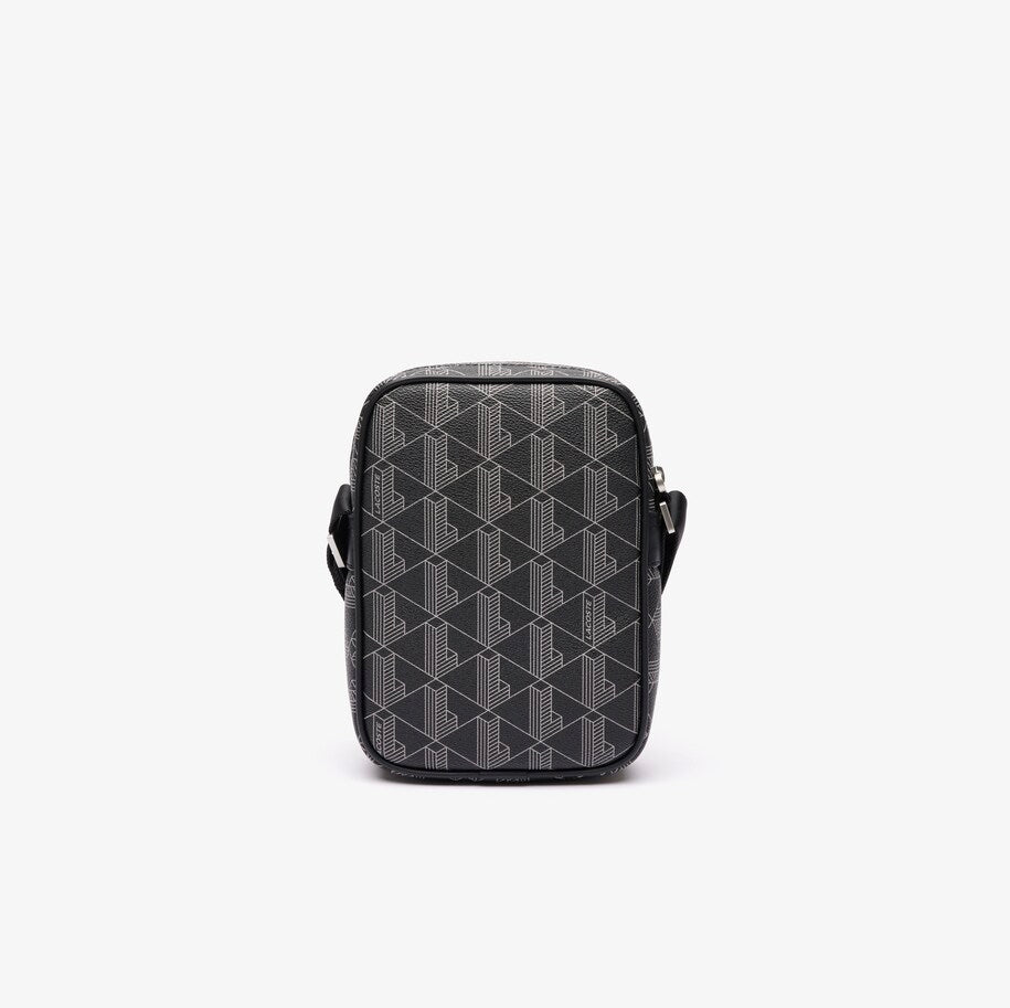 Blend Monogram Print Vertical Shoulder Bag Black