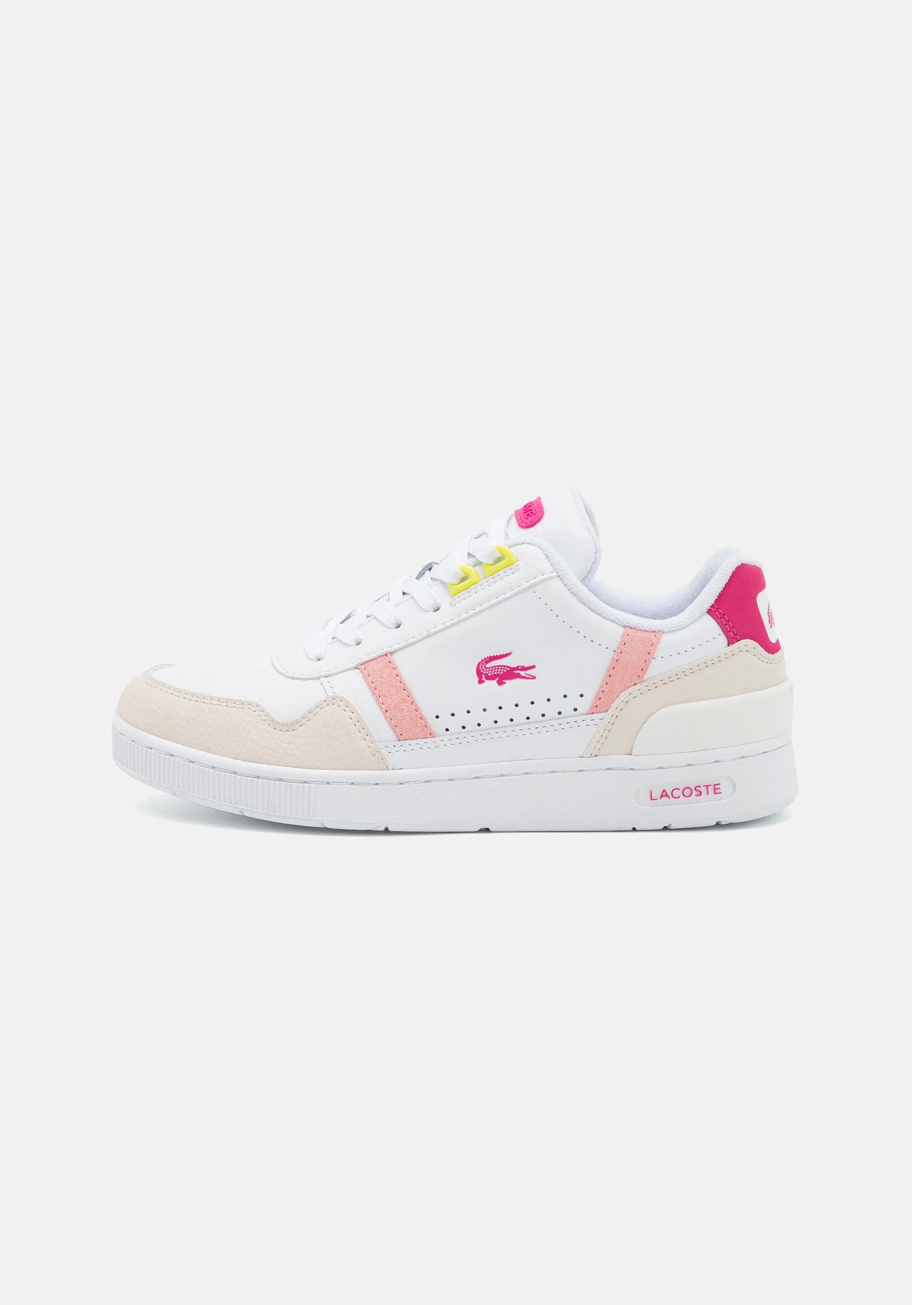 Women’s Leather T-Clip Sneakers White/Pink