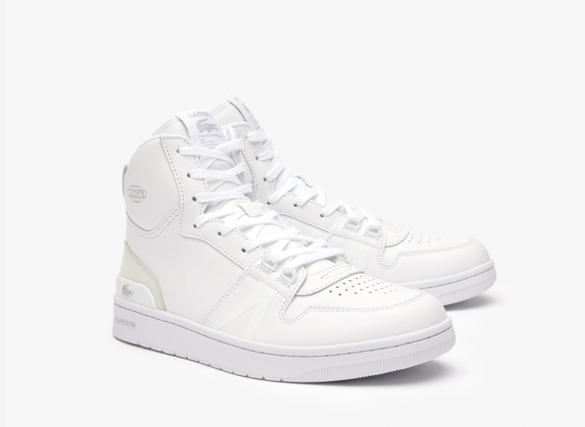 High Top Leather Sneaker White/White