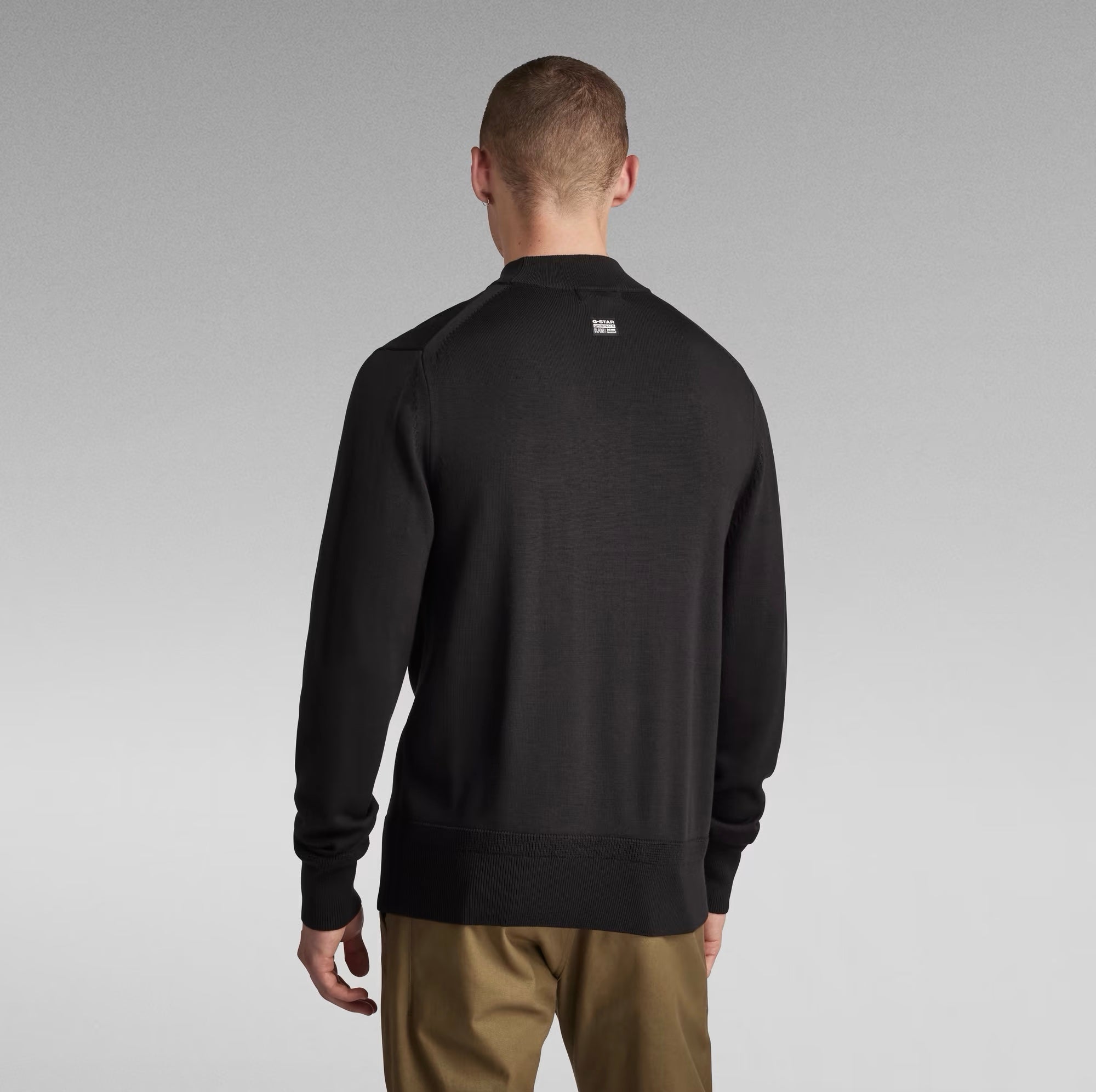 Premium Core Mock Knitted Sweater Dark Black