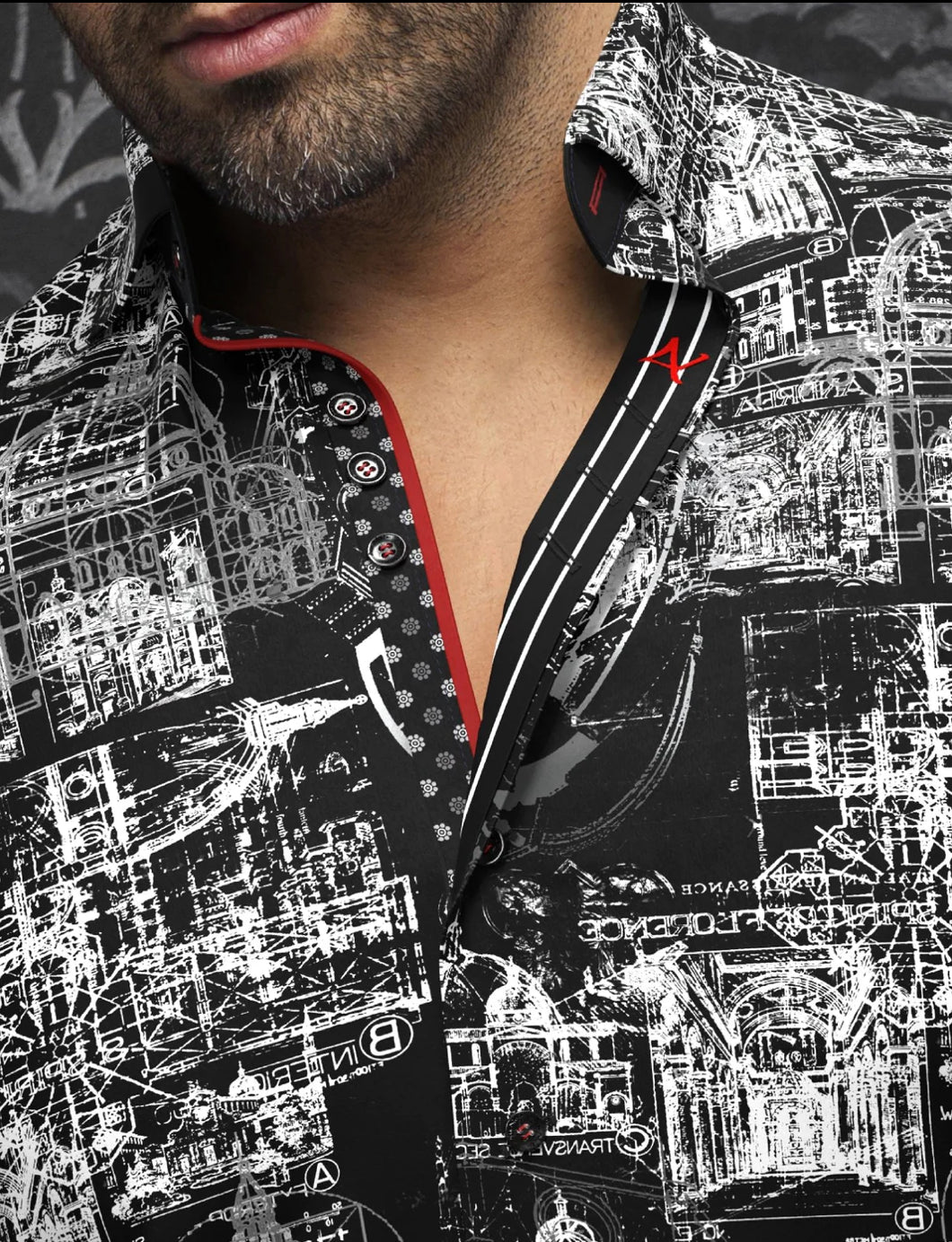 Shirt Florensio Black/White Stretch