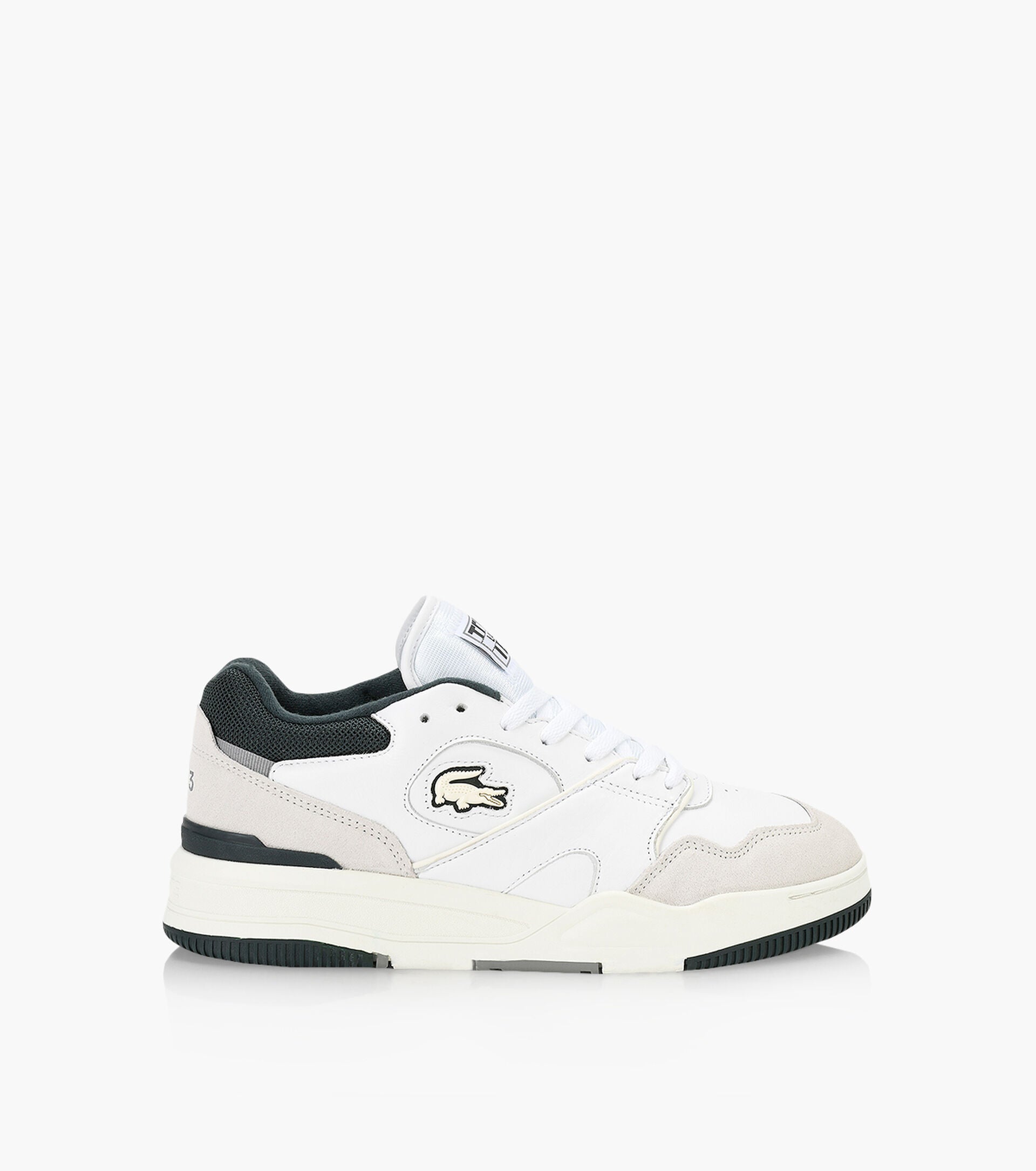 Lineshot Leather Sneakers White/Dark Green