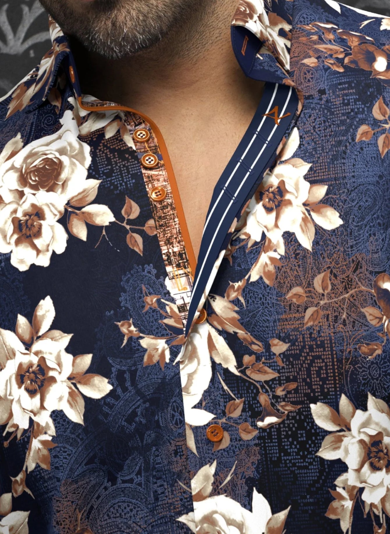 Knit Dress Shirt Long Sleeve Rossetti Navy Stretch
