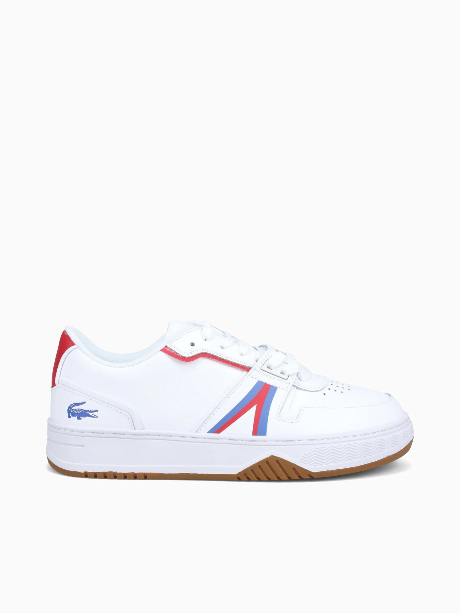 L001 Contrasted Leather Sneakers white/red/blue