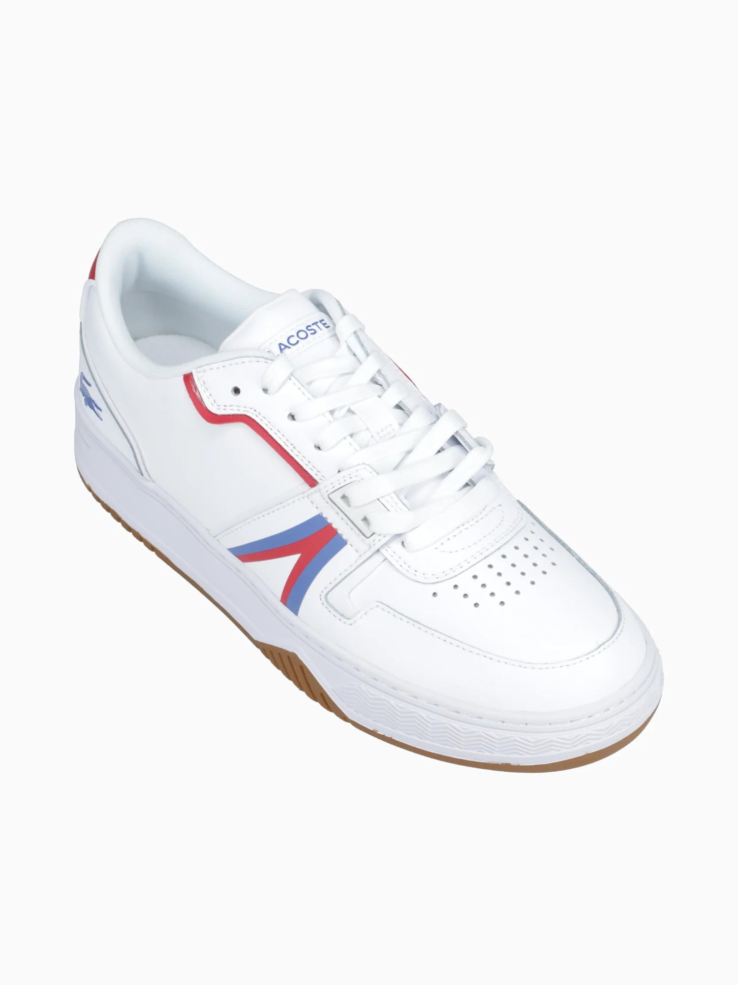 L001 Contrasted Leather Sneakers white/red/blue