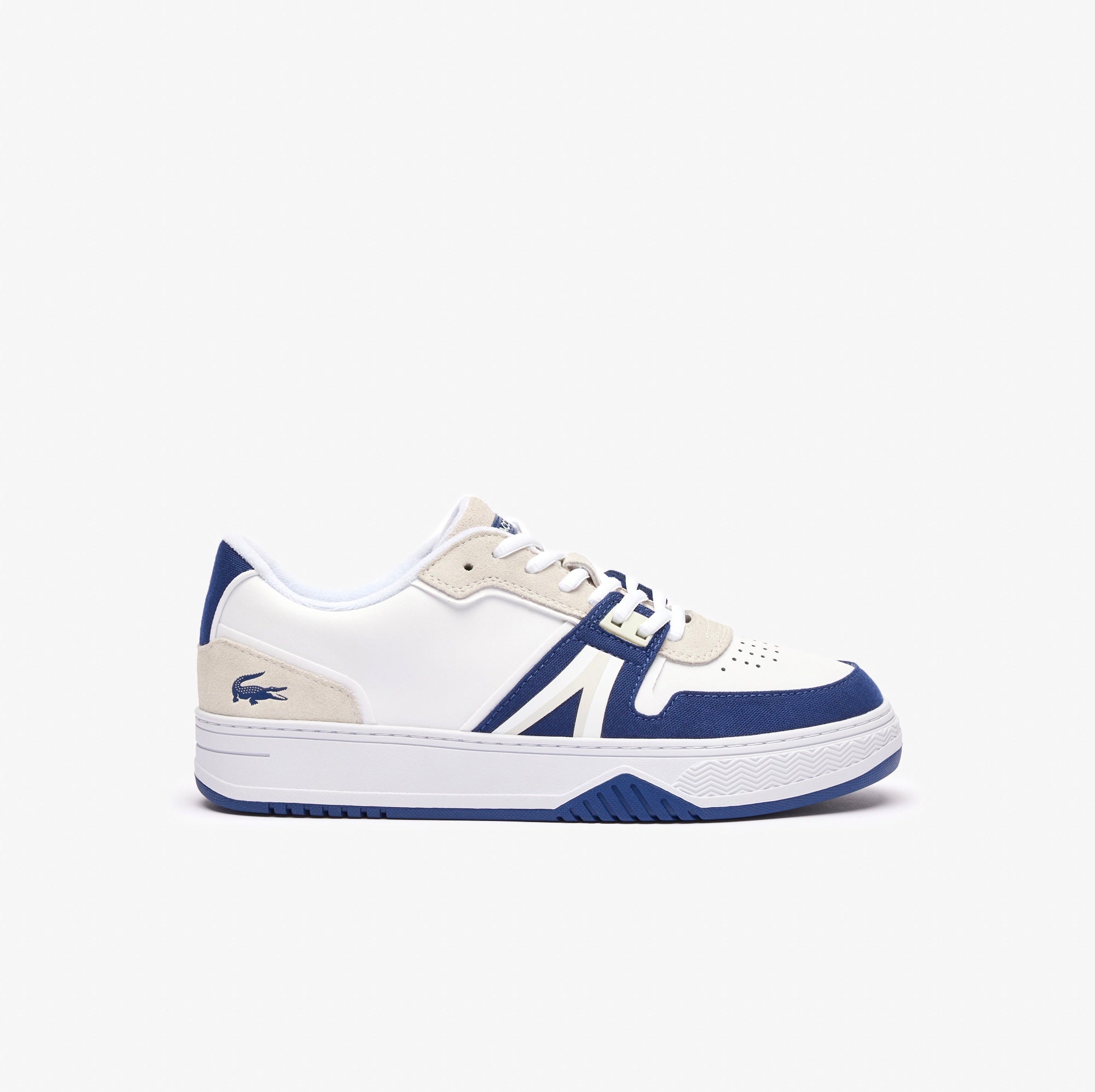 L001 Contrasted Leather Sneakers White/Navy