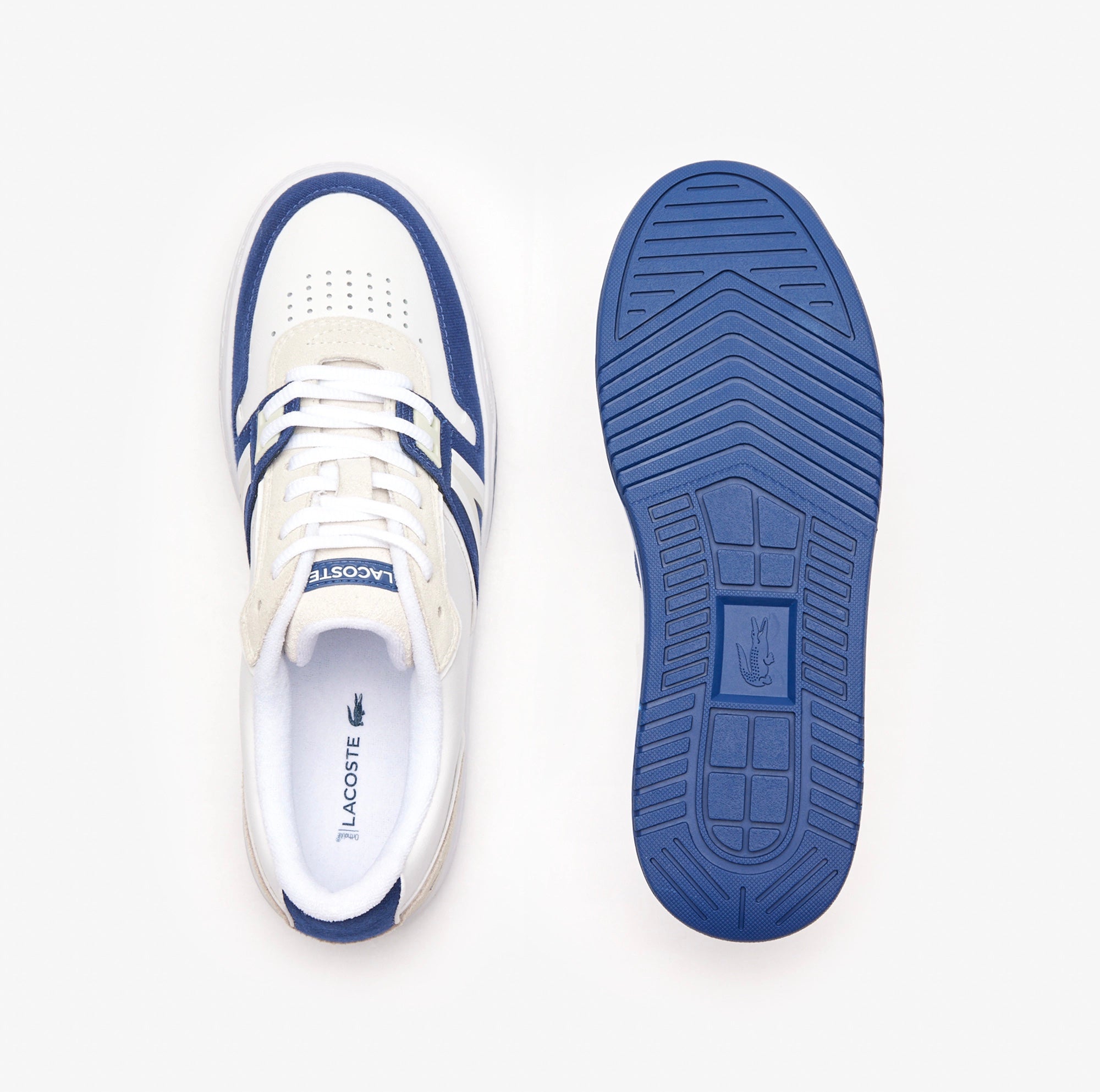 L001 Contrasted Leather Sneakers White/Navy