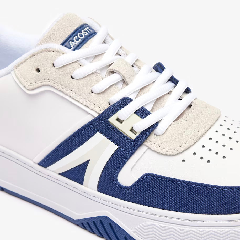 L001 Contrasted Leather Sneakers White/Navy