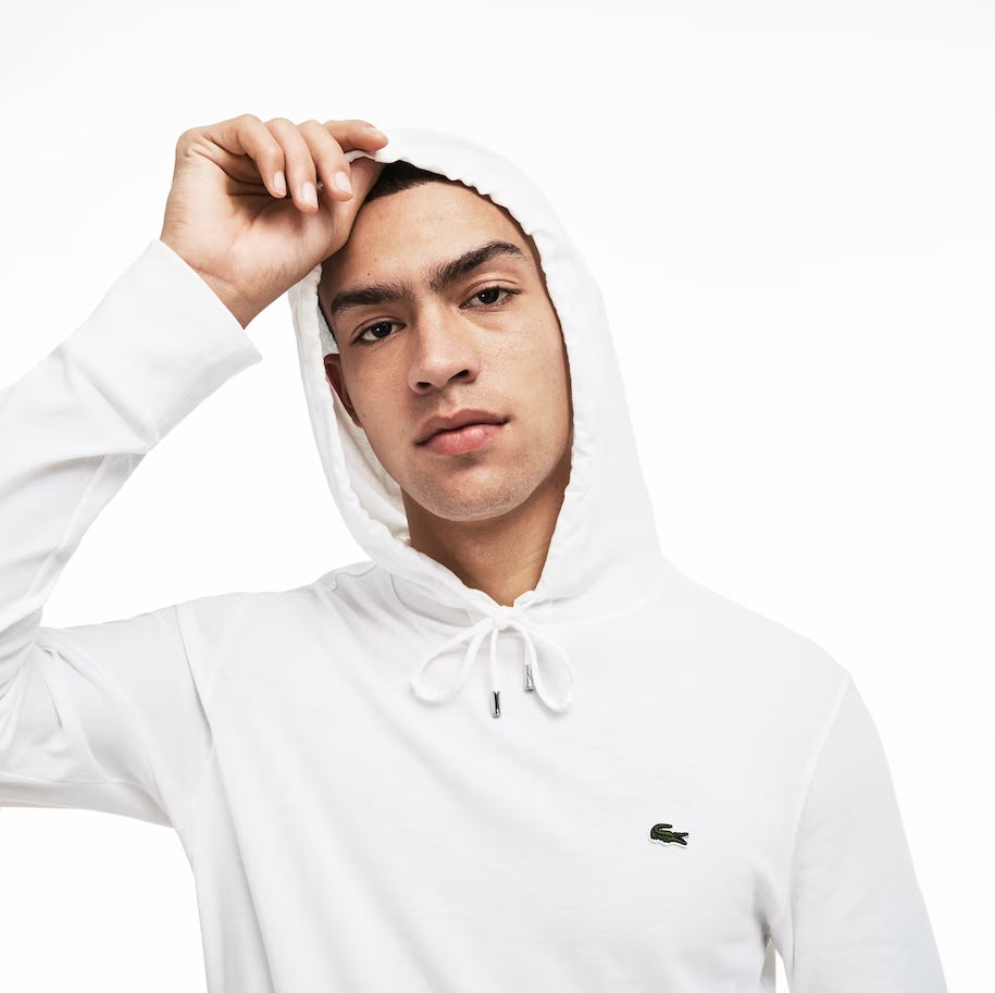 Cotton Jersey Hooded T-Shirt White