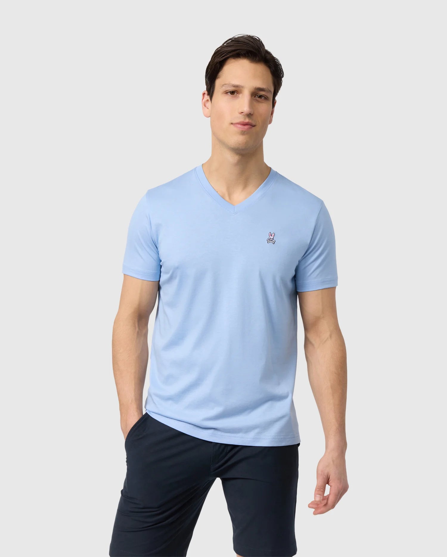 Classic V Neck Tee Serenity Blue