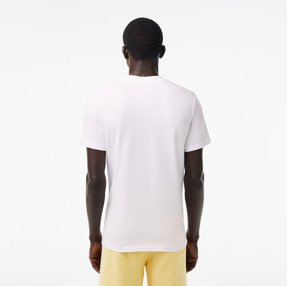 Washed Effect Tennis Print T-Shirt White