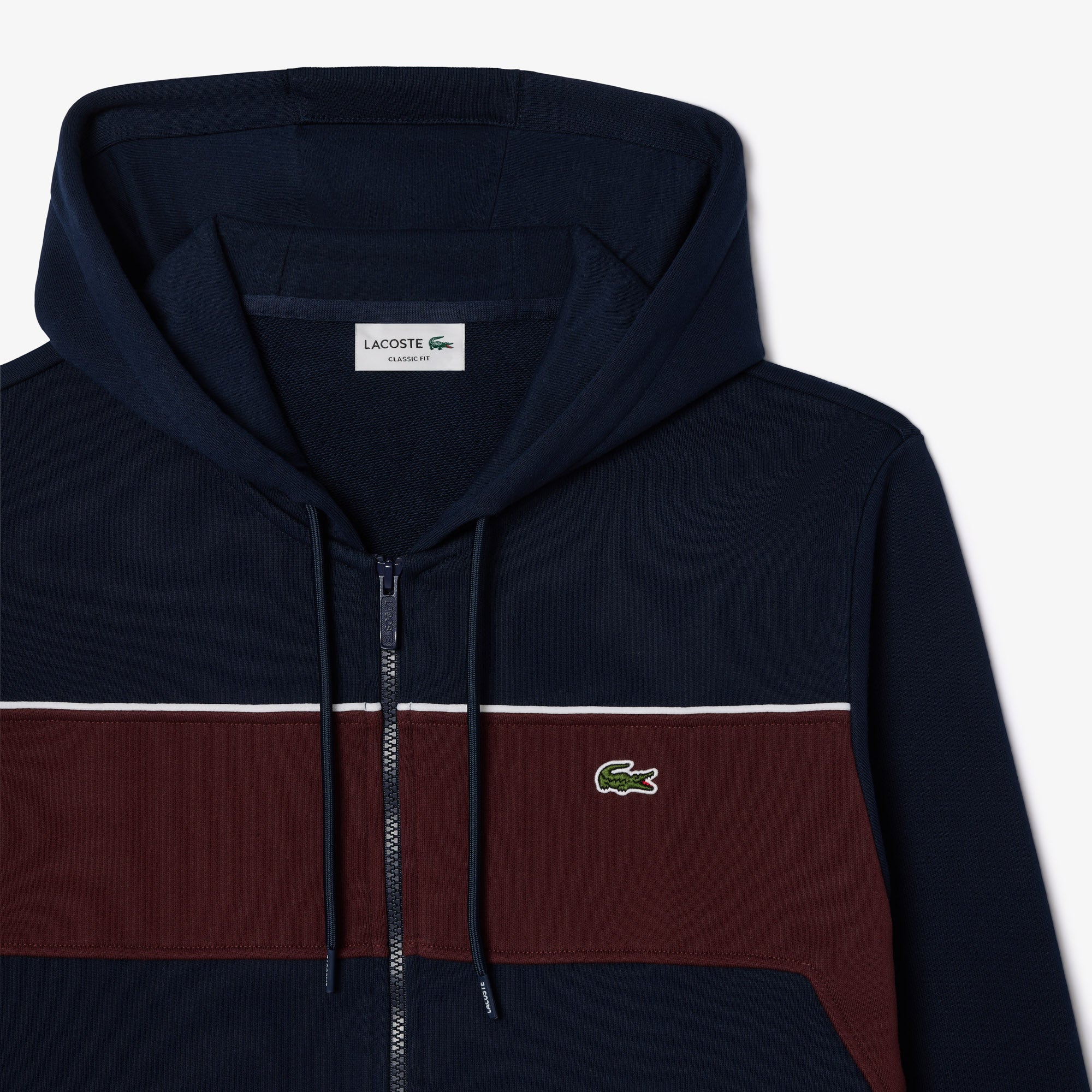 ZIP-UP COLOURBLOCK HOODIE Navy Blue/Bordeaux