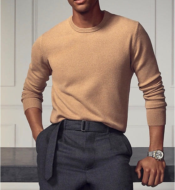 Merino Wool Sweater DARK CAMEL MELANGE
