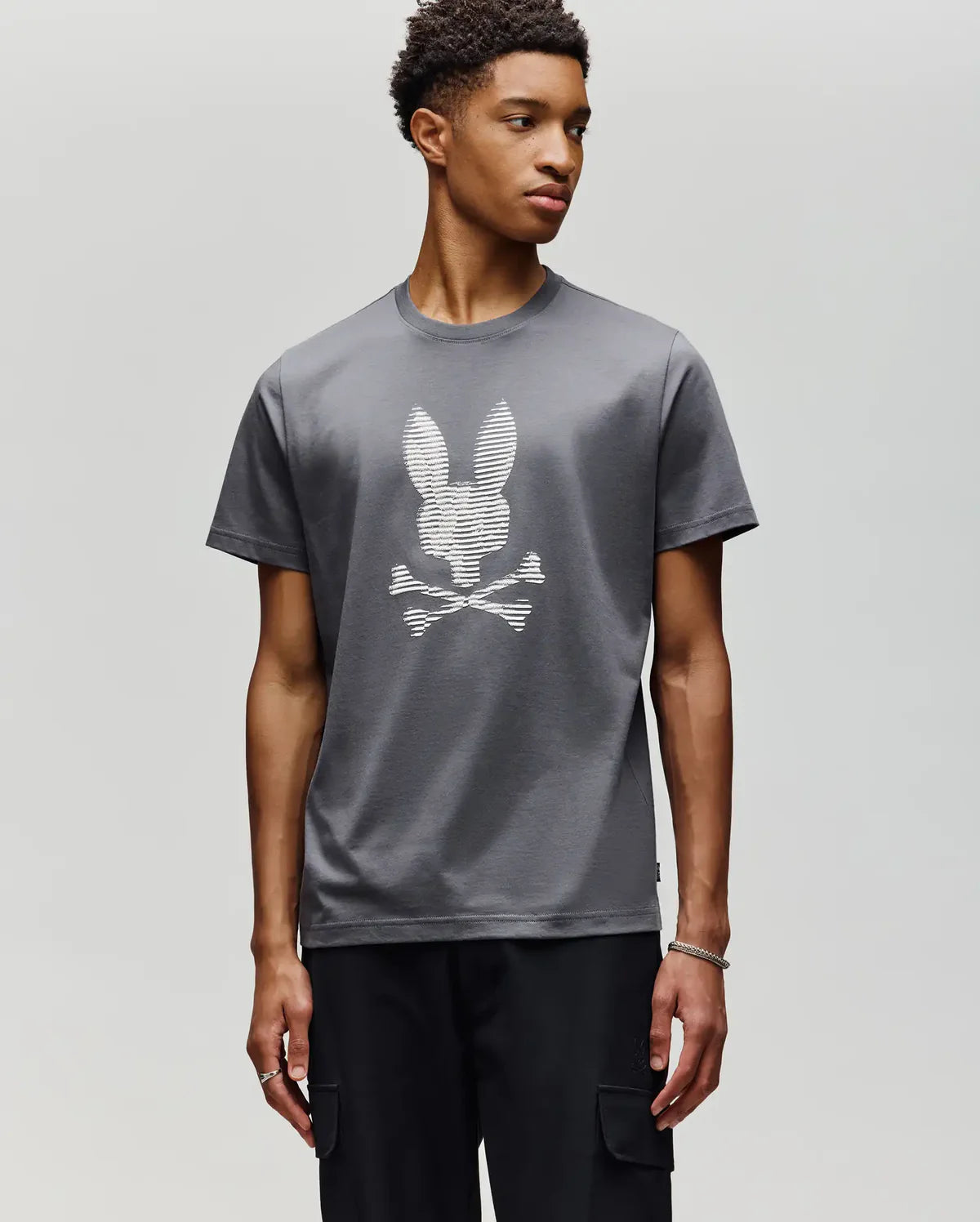 Mens Grant Bunny Graphic Tee -  Blackened Pearl