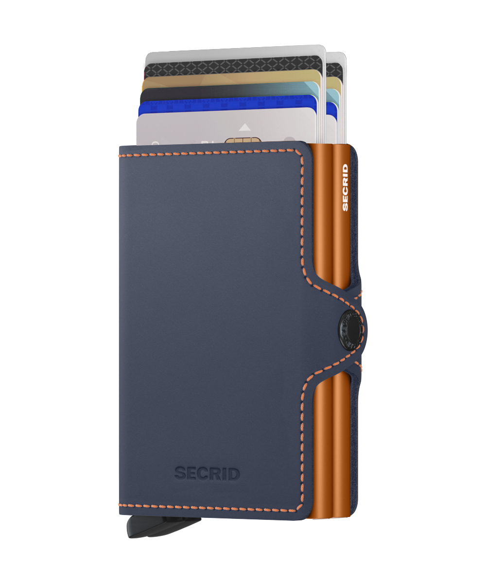 Twinwallet Matte Nightblue/Orange RFID Secure