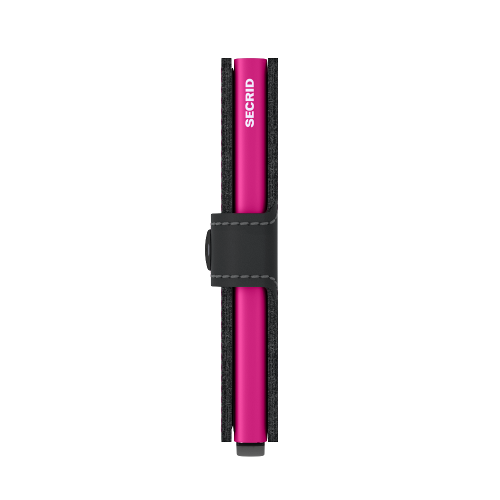 Miniwallet Matte Black/Fuchsia RFID Secure