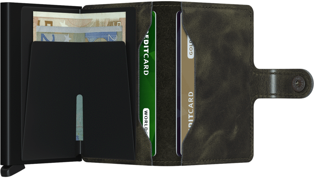 Secrid Miniwallet Vintage Olive-Black RFID Secure Leather Authorized Dealer-mini-wallet