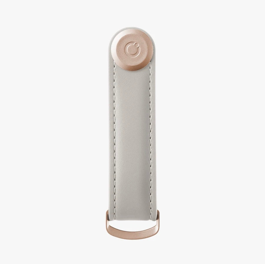 Orbitkey Key Organizer Genuine Leather Stone with grey stitching