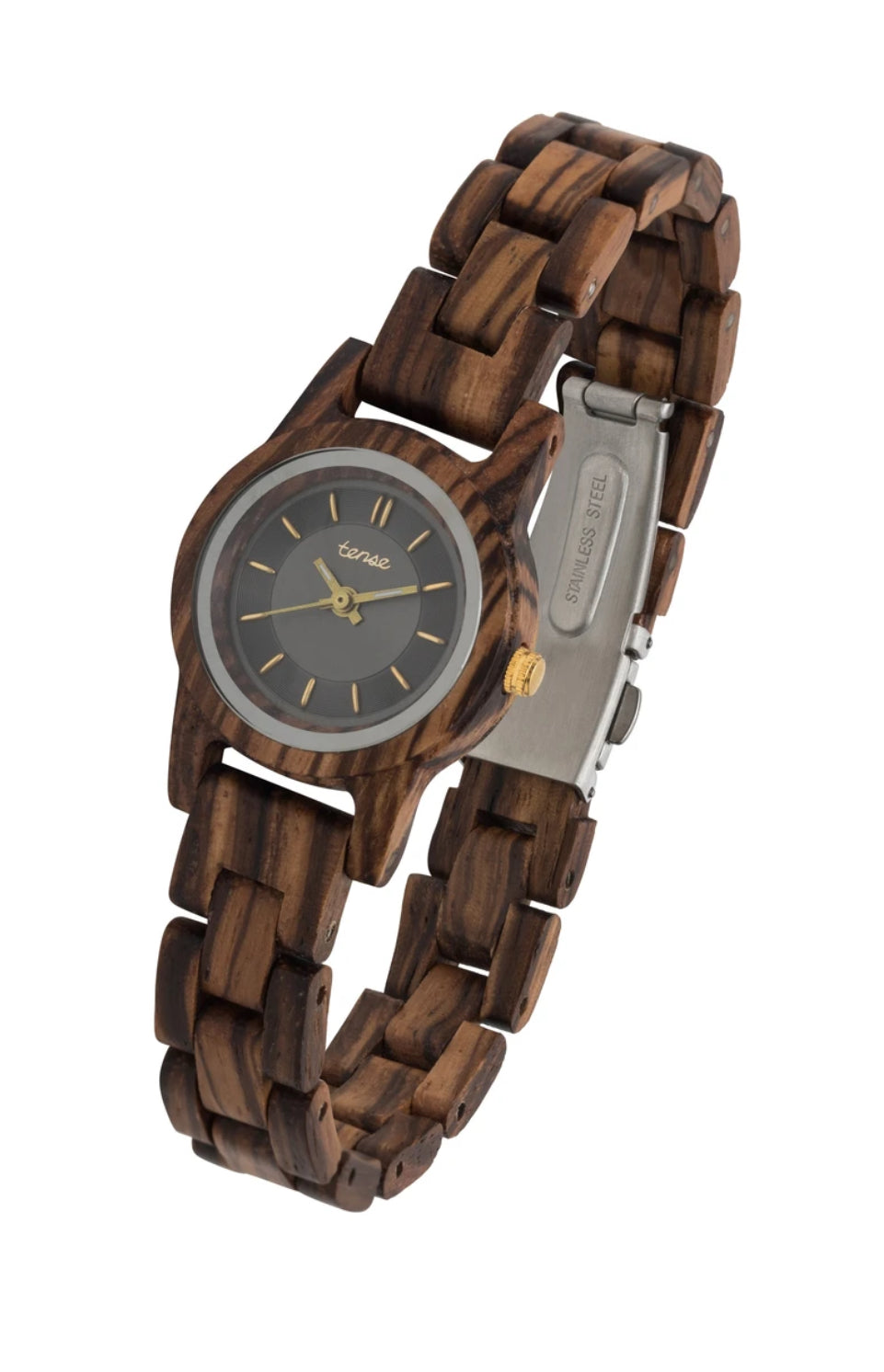 Women’s mini Hampton 2 Zebrawood Wooden Watch