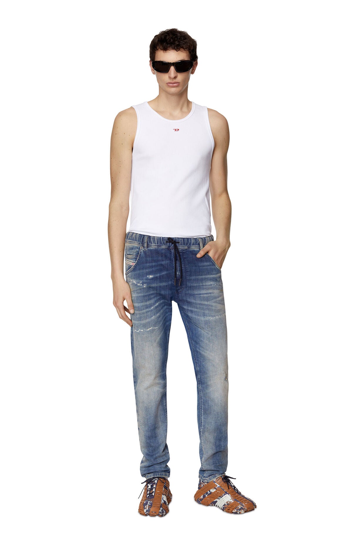 Diesel Krooley Joggjeans 09E09 Tapered Medium Blue