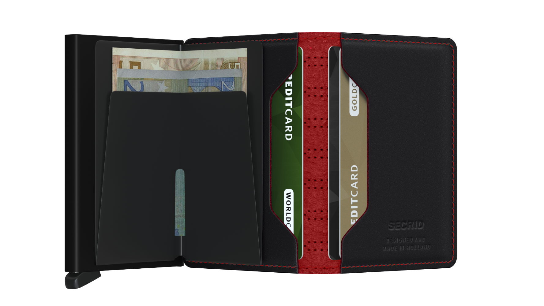 Slimwallet Fuel Black/Red RFID Secure
