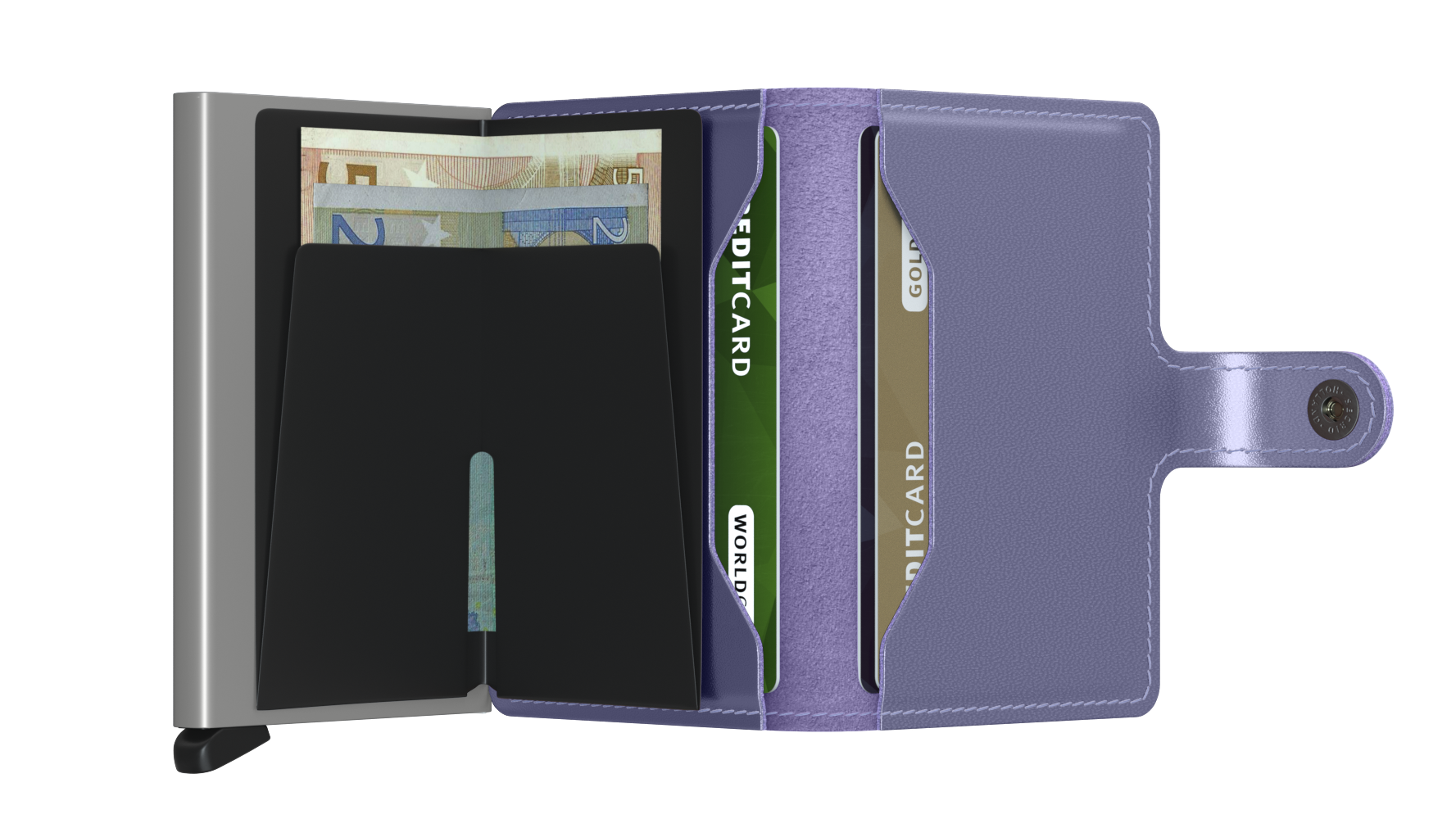 Miniwallet Metallic Lila RFID Secure