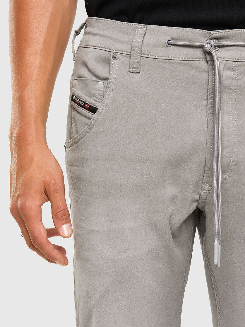 Diesel Men’s Jeans Krooley Grey Joggjeans Tapered Stretch Denim