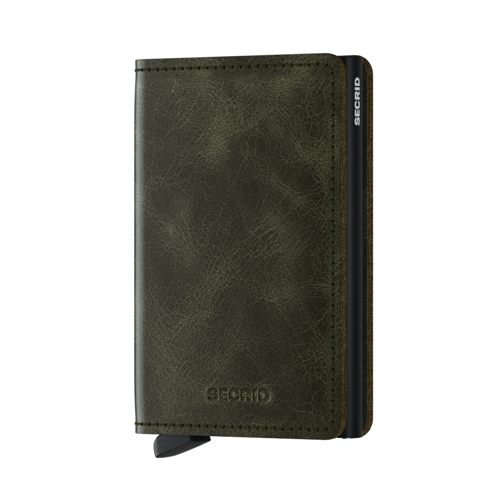 Slimwallet Vintage Olive/Black RFID Secure