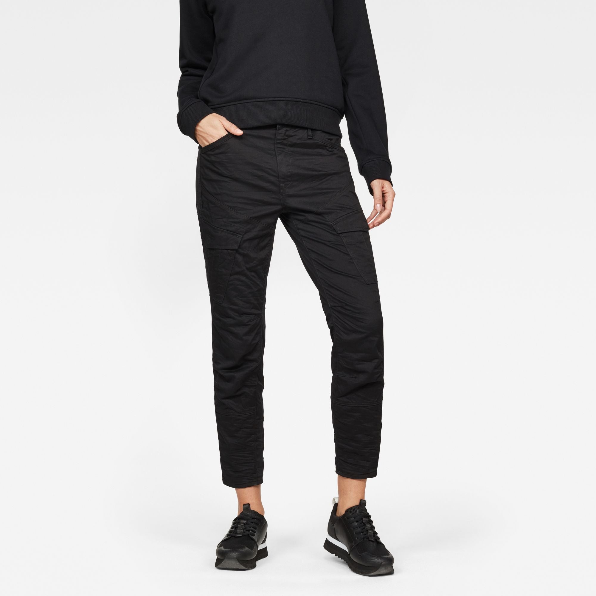 Woman’s Cargo ROVIC MID SKINNY Dark Black Pants