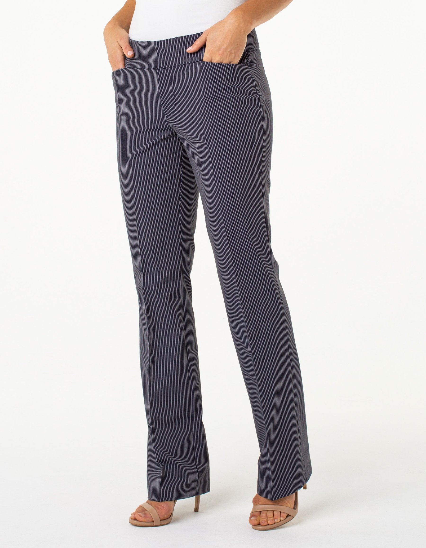 Liverpool Women’s Graham bootcut trouse pants navy ministripe