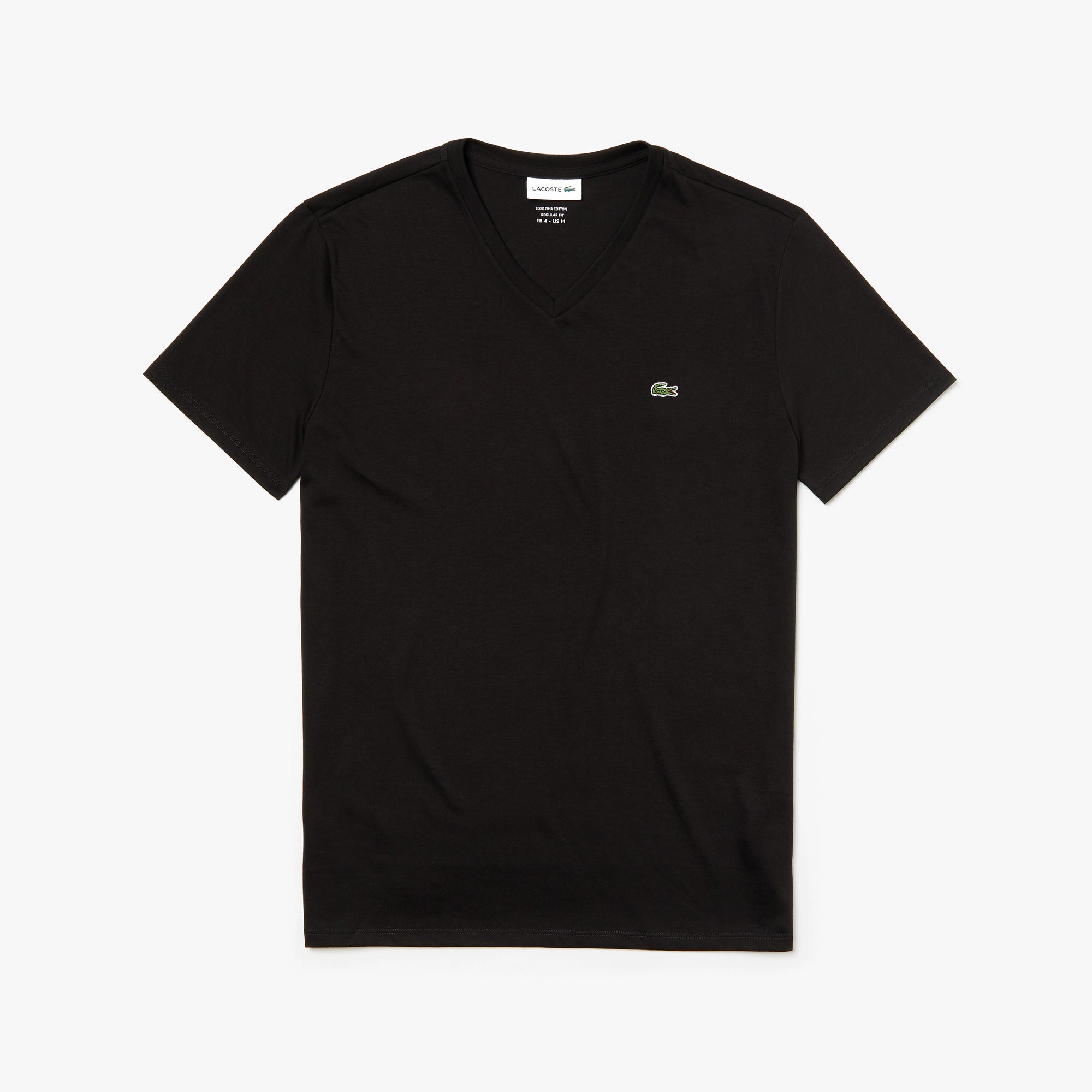 V-Neck Pima Cotton Regular fit Black