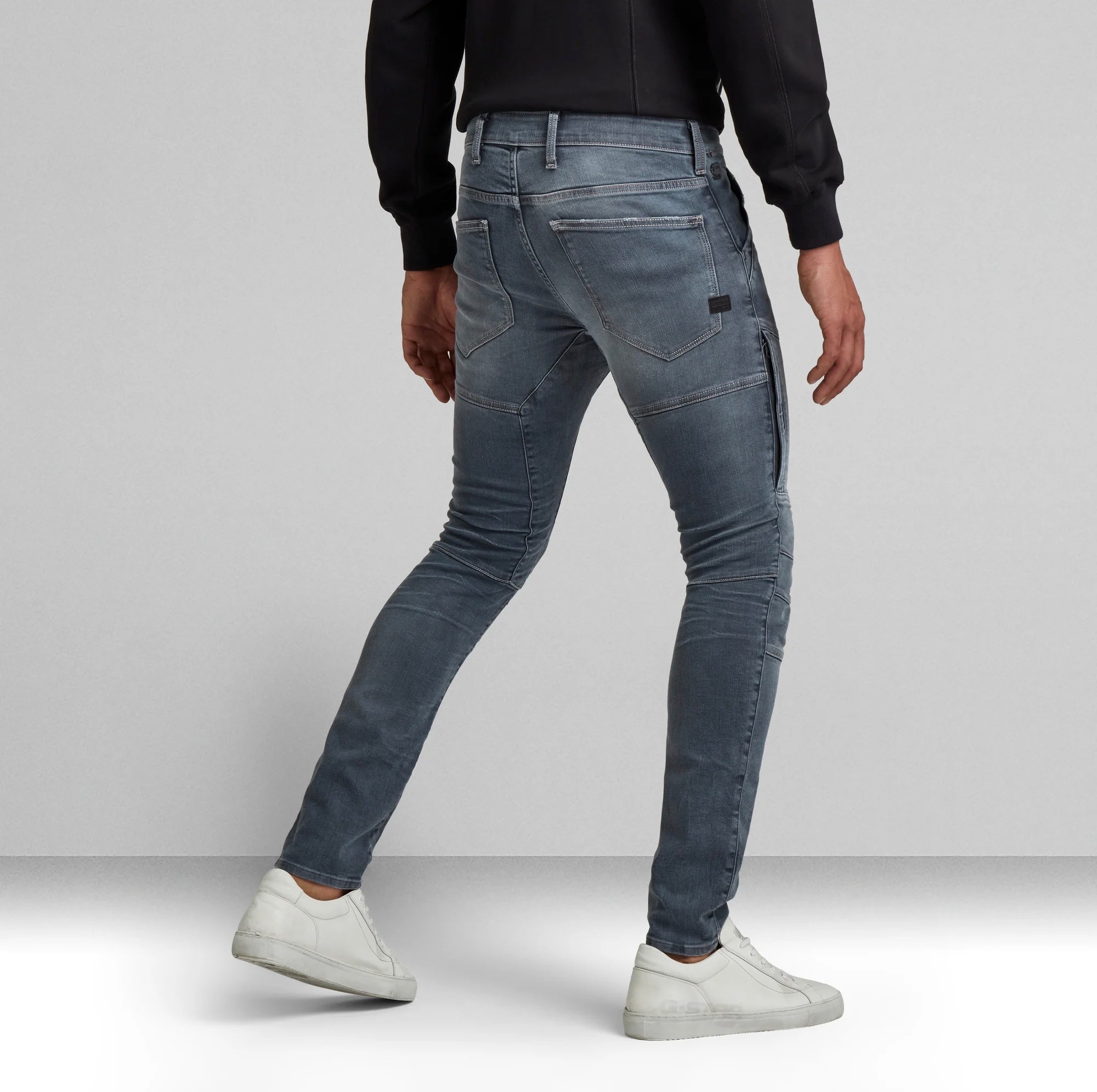 Rackam 3D Skinny Denim Jeans in Worn In Smokey Night Superstretch