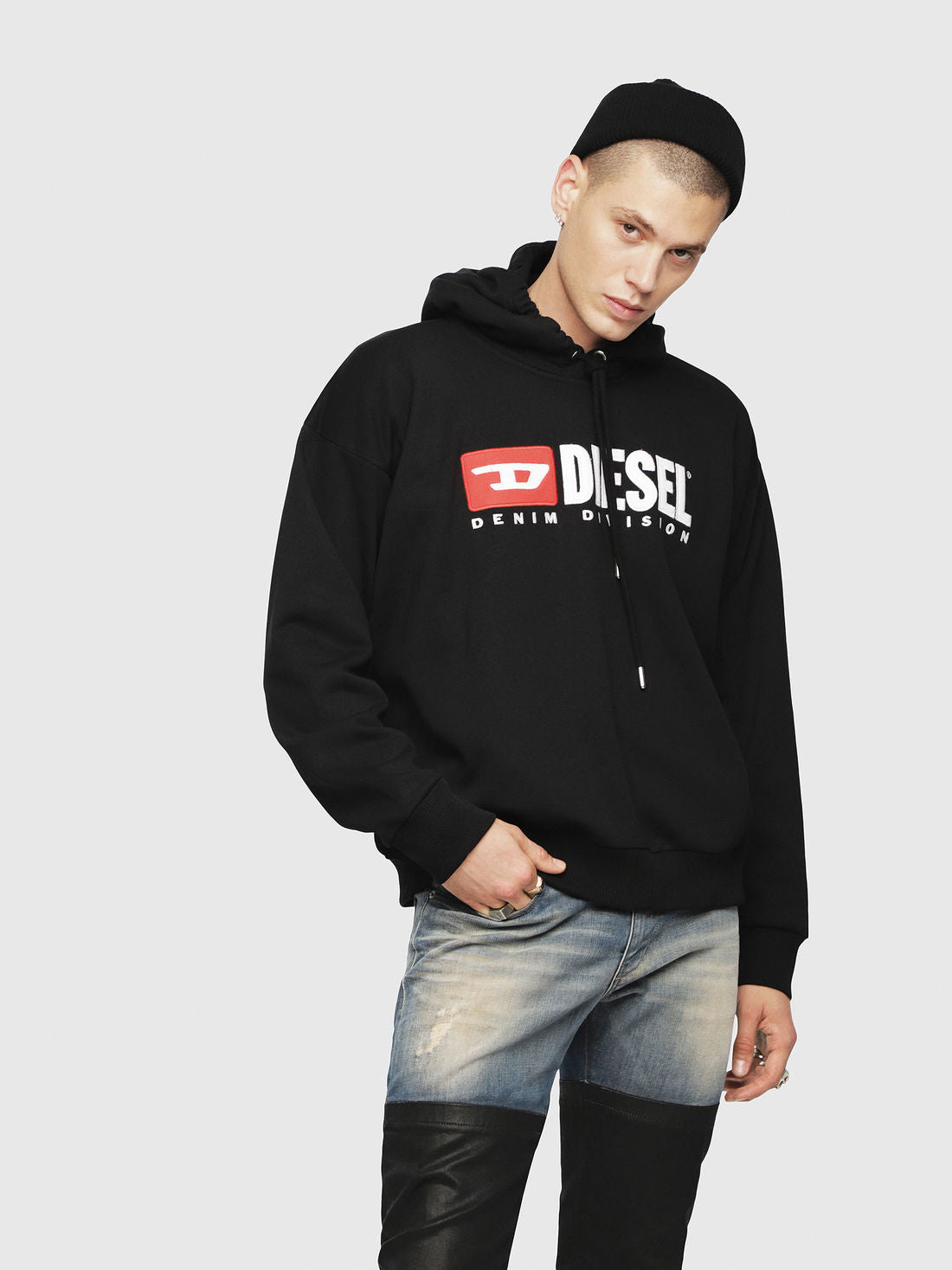 S-DIVISION Sweat Shirt Black Old School Hoodie