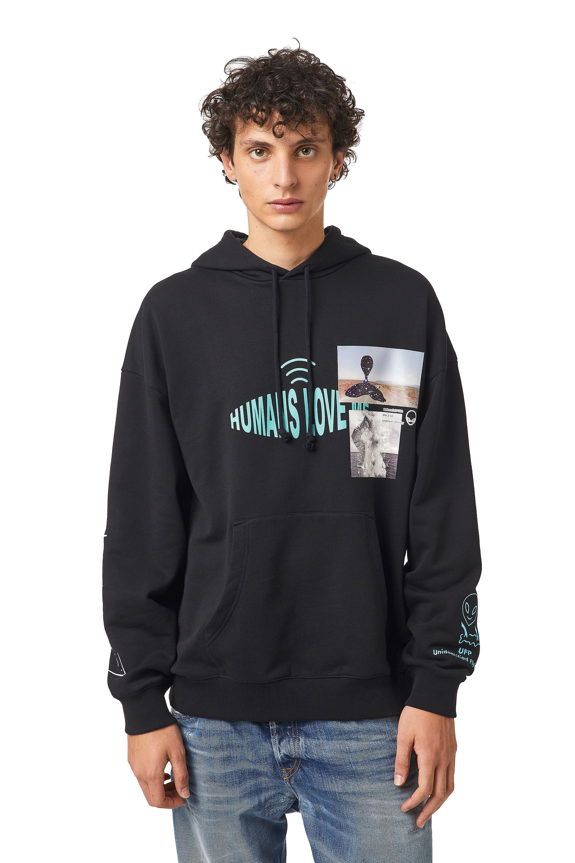 S-ummer-B9 Black hooded sweatshirt