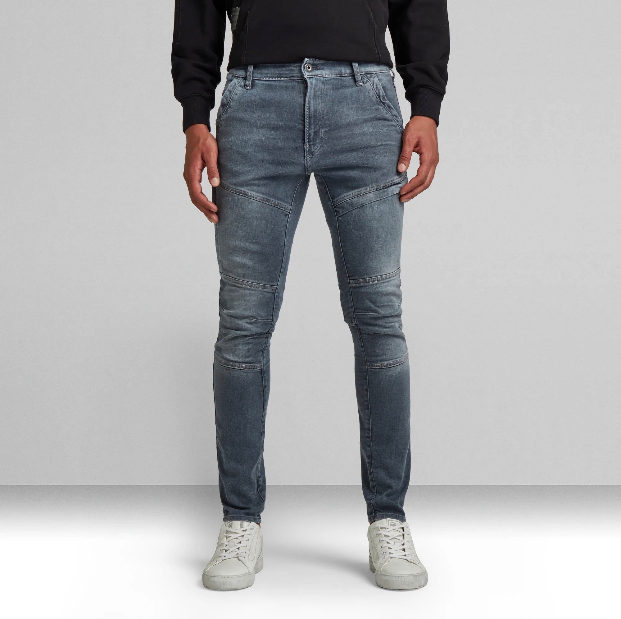 Rackam 3D Skinny Denim Jeans in Worn In Smokey Night Superstretch