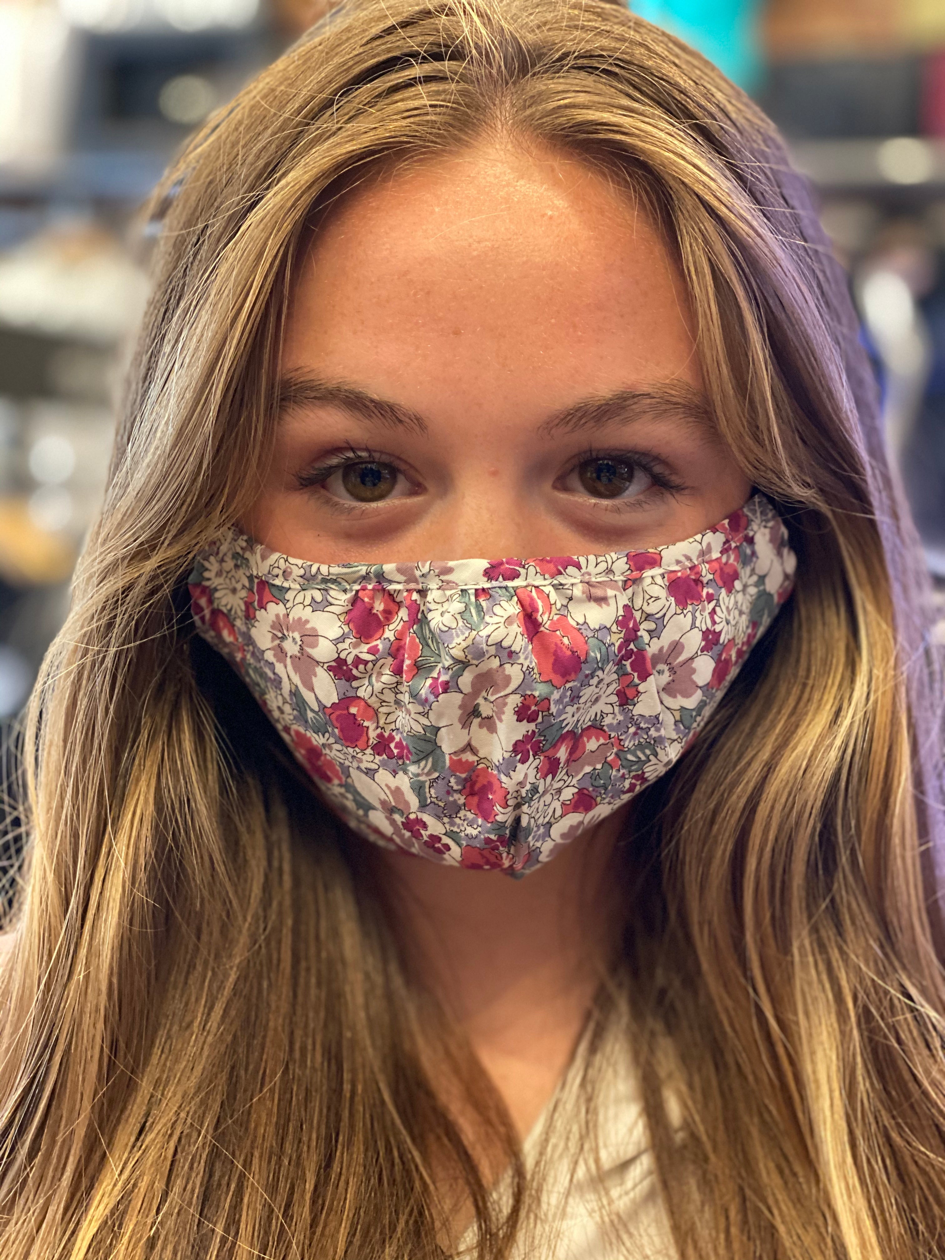 Unisex Mask 100% Cotton floral print one size fits all adjustable Masks