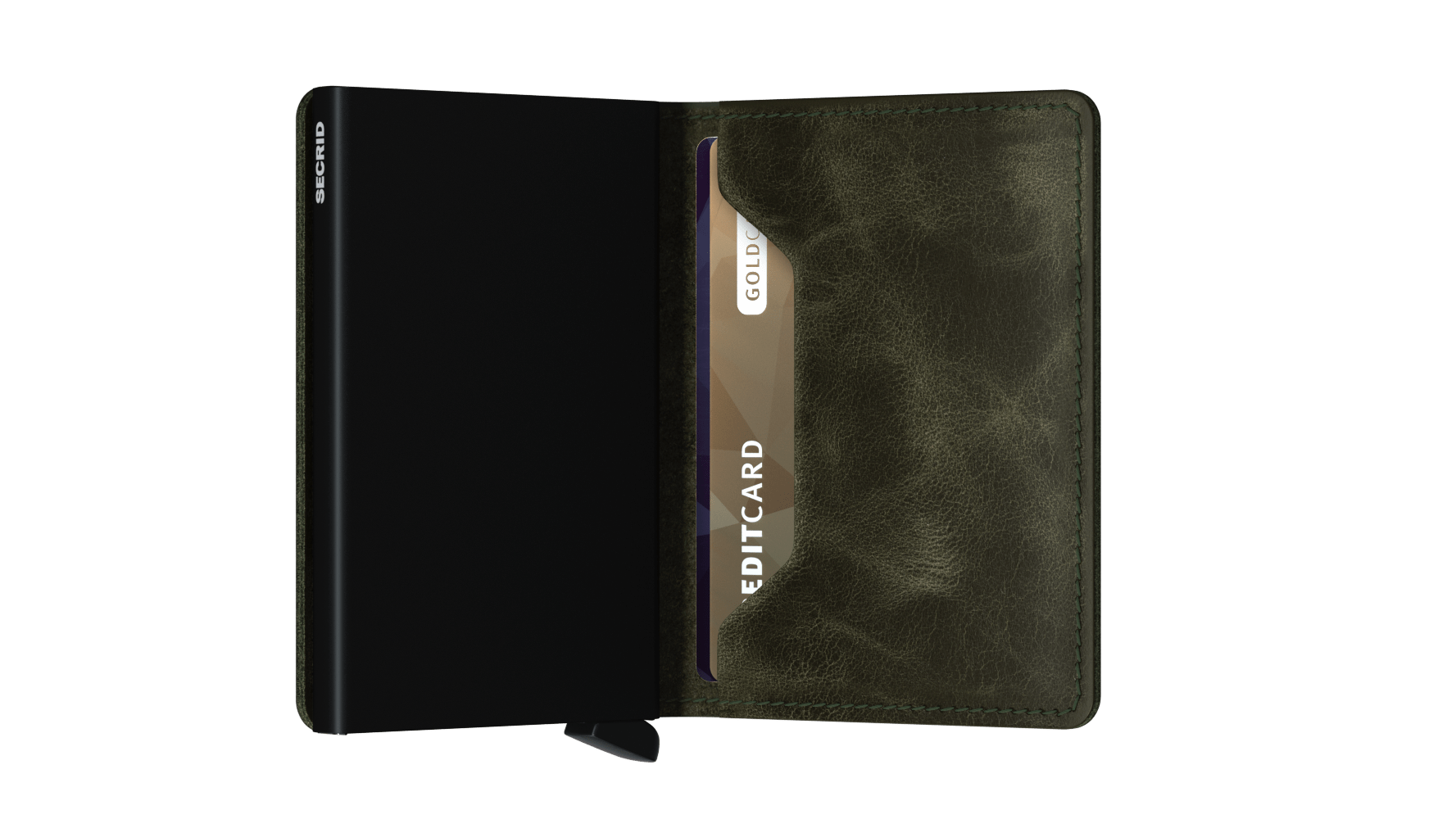 Slimwallet Vintage Olive/Black RFID Secure