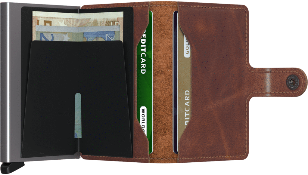 Miniwallet Vintage Brown RFID Secure
