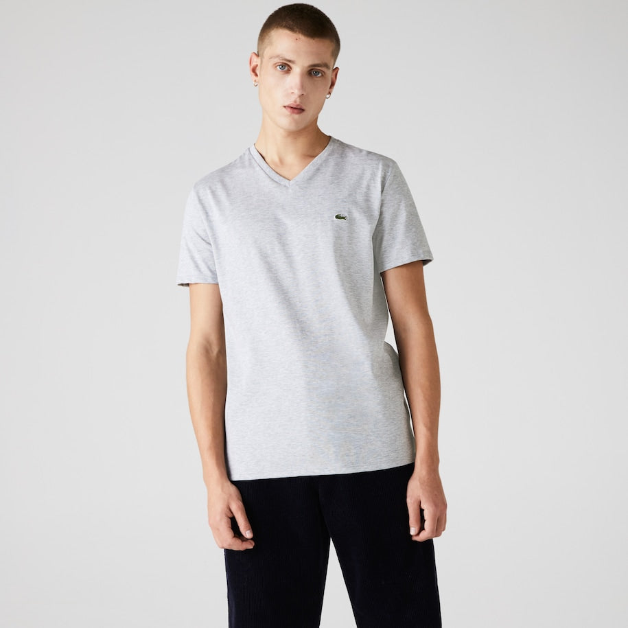 V-Neck Pima Cotton T-Shirt Grey