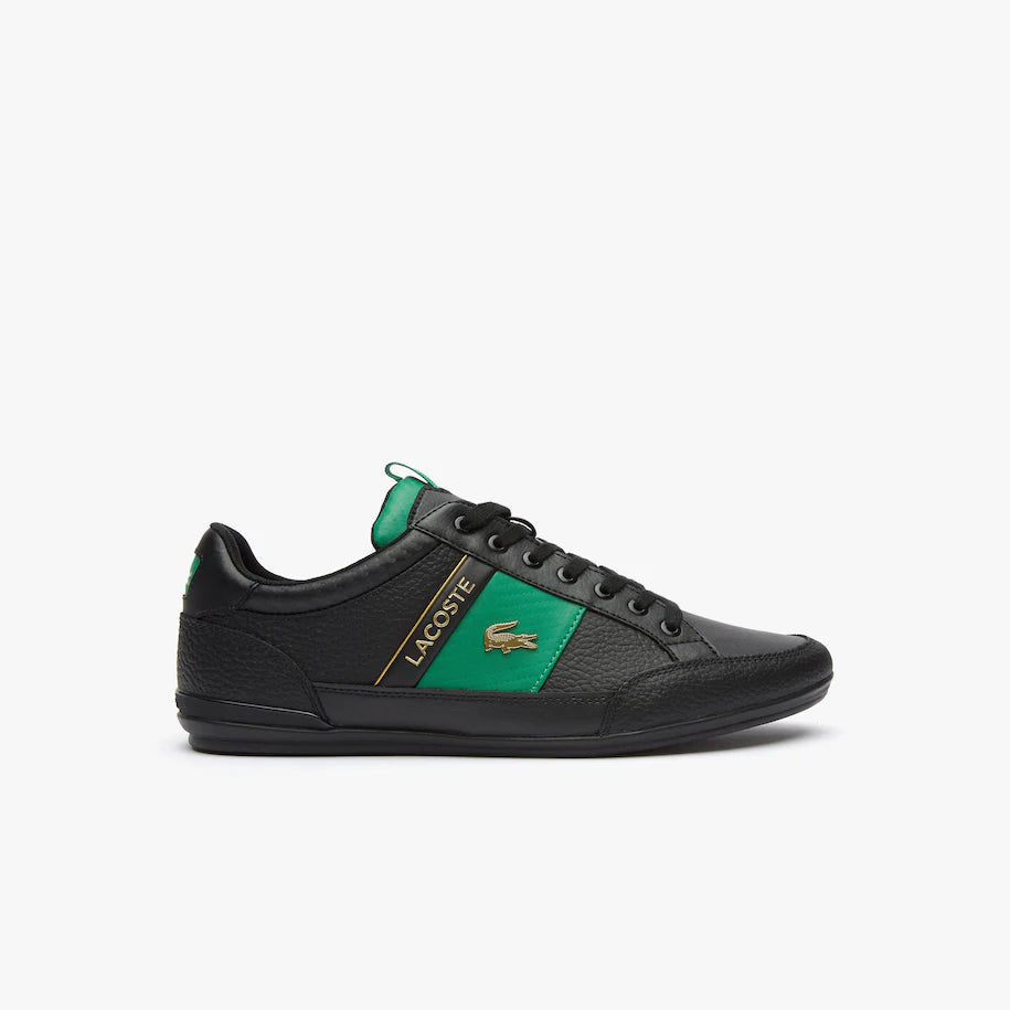 Chaymon Leather and Carbon Fibre Black/Green Sneakers