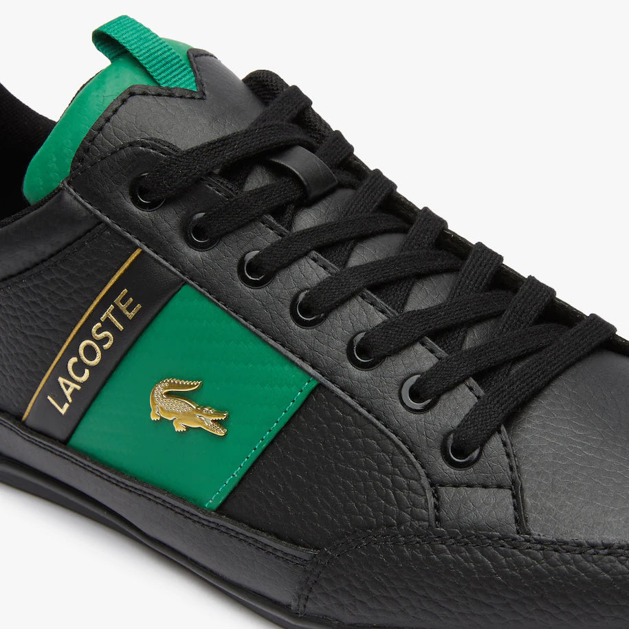 Chaymon Leather and Carbon Fibre Black/Green Sneakers