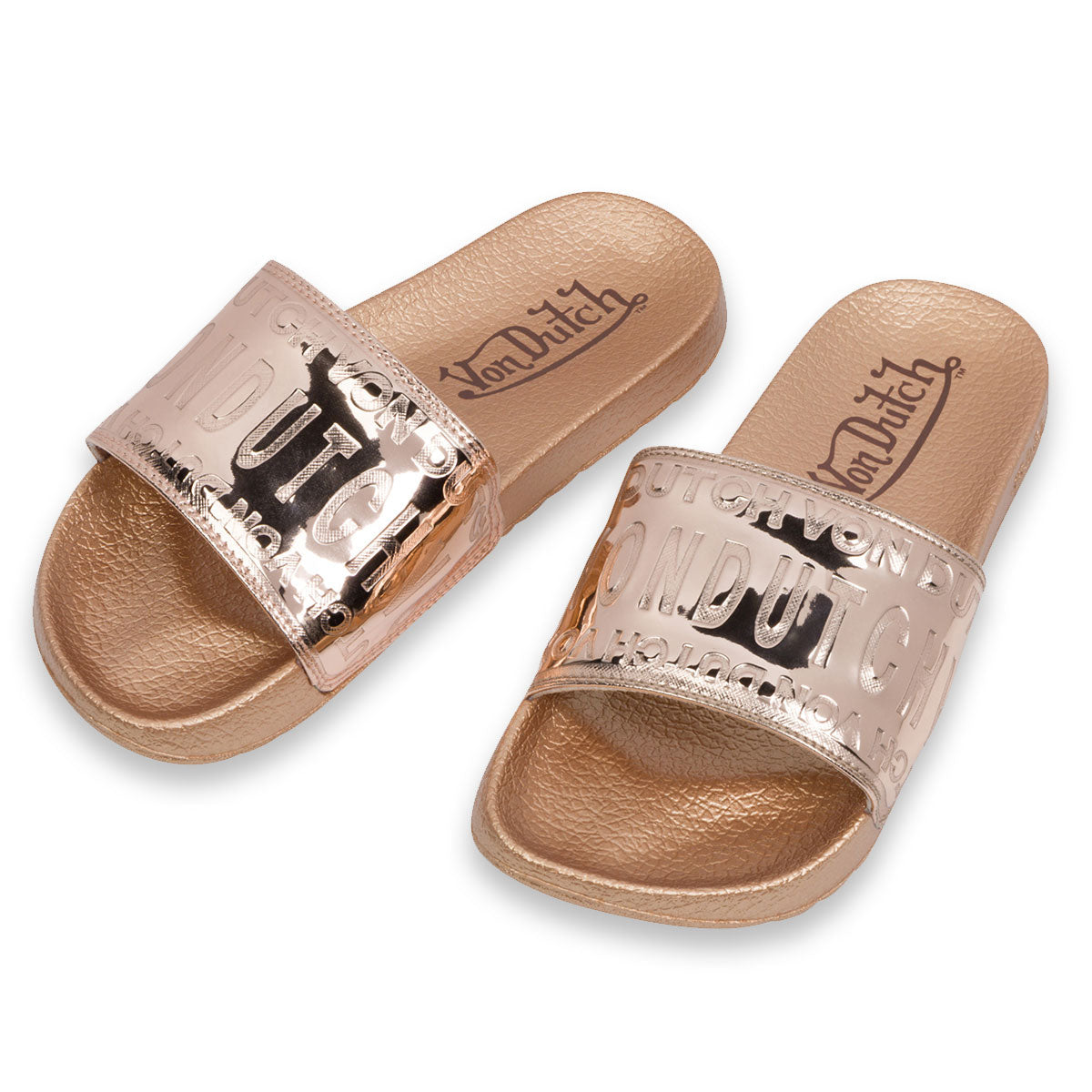 Rose Gold Reflective Slide Women s